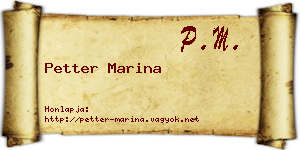Petter Marina névjegykártya